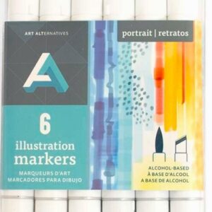 Art Alternatives Illustration Markers Set 6 Color Portrait_1