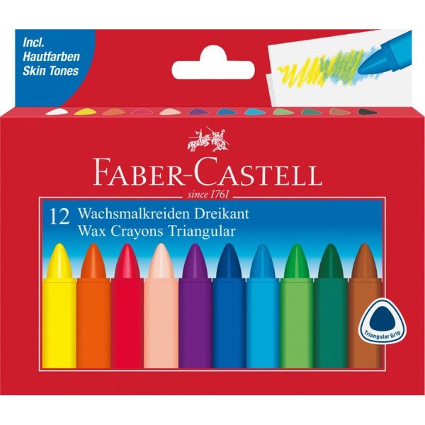 Triangular Wax Crayons 12 Set